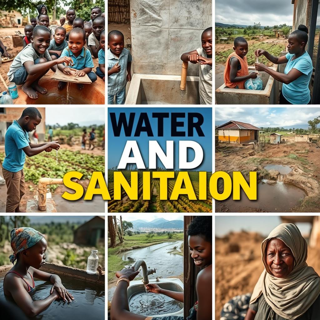 A collection of 12 impactful images focused on the themes of water and sanitation