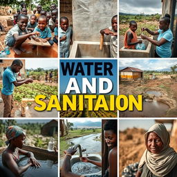 A collection of 12 impactful images focused on the themes of water and sanitation