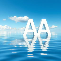 A stunning scene featuring a large, bold letter 'A' beautifully reflected on tranquil water