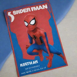 A bright, child-friendly Spider-Man themed birthday invitation for a 5-year-old boy named Osman. The invite should spotlight Spider-Man and incorporate the number 5