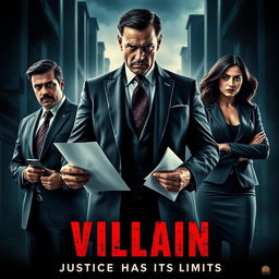 A gripping and dynamic action crime film poster titled 'VILLAIN'