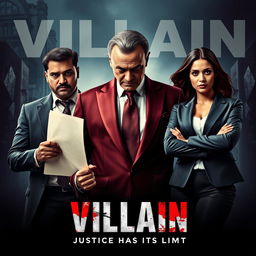 A gripping and dynamic action crime film poster titled 'VILLAIN'