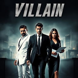 A dramatic action crime film poster titled 'VILLAIN'