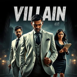 A dramatic action crime film poster titled 'VILLAIN'