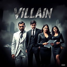 A dramatic action crime film poster titled 'VILLAIN'