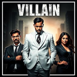 A gripping action crime film poster titled 'VILLAIN'