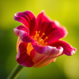 A close-up of a beautiful flower, showcasing intricate details of its petals and vibrant colors