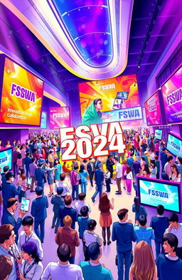 A vibrant, colorful digital illustration depicting the FSVA 2024 event