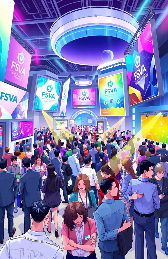 A vibrant, colorful digital illustration depicting the FSVA 2024 event