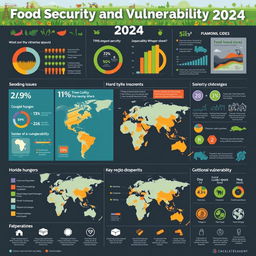 A detailed and informative infographic representing the Food Security and Vulnerability Atlas for the year 2024