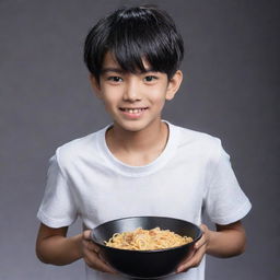 A 12-year-old Mobile Legends hero named Hadid. He has a black bowl haircut and his unique power involves attacking with noodles. His youthful energy, determination and courage are brilliantly evident.