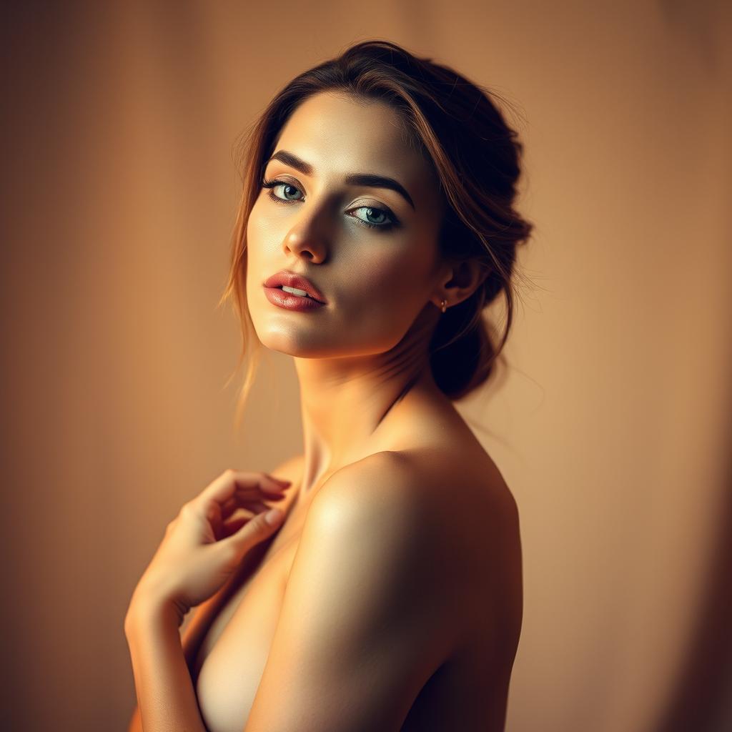 A stunning portrait of a beautiful woman captured in an artistic and tasteful manner