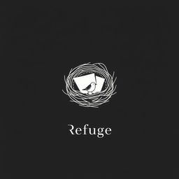 A minimalist book cover design for a book titled 'Refuge'