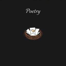 A beautifully minimalist cover design for a poetry book, with a solid black background that conveys depth and elegance