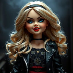 A creative reinterpretation of the character Tiffany from the Chucky franchise, depicted as a doll