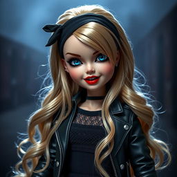 A creative reinterpretation of the character Tiffany from the Chucky franchise, depicted as a doll