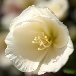 A close-up artistic representation of a white flower with delicate petals, beautifully arranged in a soft-focus background filled with gentle pastel colors