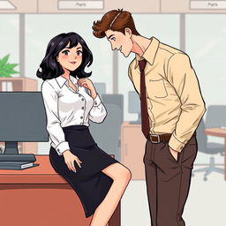 A romance book cover featuring a corporate office setting as the background