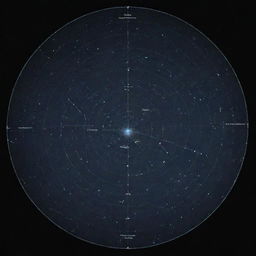 A highly detailed and accurate depiction of real star constellations, as seen from Earth, with each constellation accurately labelled and distinct from each other.