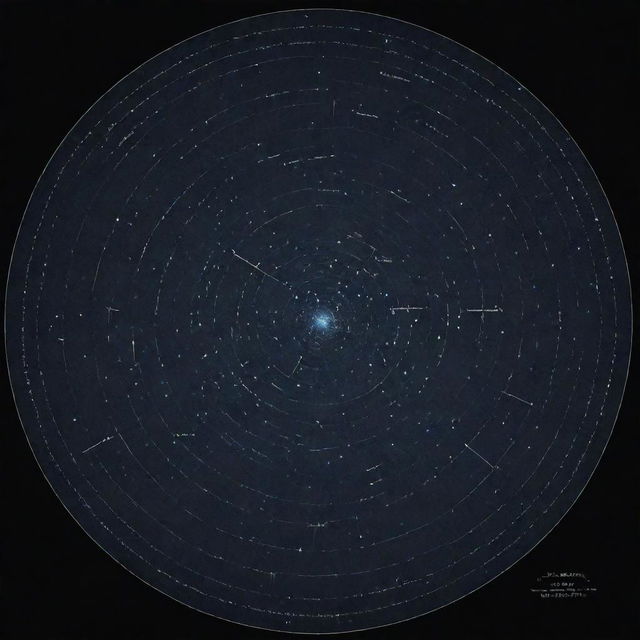 A highly detailed and accurate depiction of real star constellations, as seen from Earth, with each constellation accurately labelled and distinct from each other.