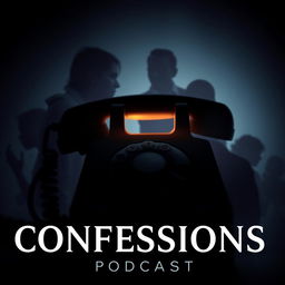 A captivating YouTube thumbnail for a podcast featuring anonymous phone calls where people share personal confessions about their lives