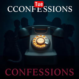 A captivating YouTube thumbnail for a podcast featuring anonymous phone calls where people share personal confessions about their lives