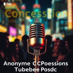 A visually striking thumbnail for a YouTube podcast featuring a vibrant, dynamic design that captures the essence of anonymous confessions