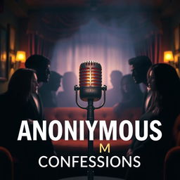 An eye-catching YouTube podcast thumbnail depicting the theme of anonymous confessions