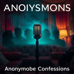 An eye-catching YouTube podcast thumbnail depicting the theme of anonymous confessions