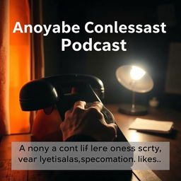 A realistic YouTube thumbnail for a podcast where anonymous callers share personal confessions about their lives