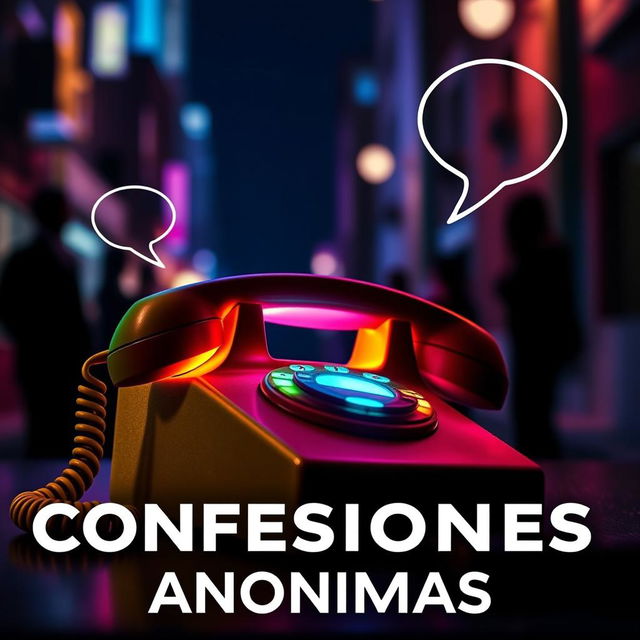 A striking YouTube thumbnail for a podcast titled 'Confesiones Anónimas' featuring anonymous callers sharing their personal stories