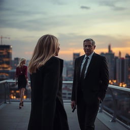 An e-book cover depicting a dramatic scene where a blonde woman is seen in the distance, walking away, creating a sense of mystery and emotional tension