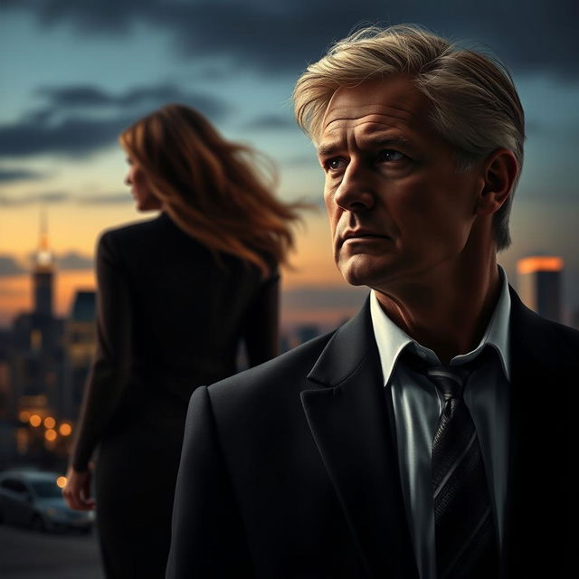 An e-book cover depicting a dramatic scene where a blonde woman is seen in the distance, walking away, creating a sense of mystery and emotional tension