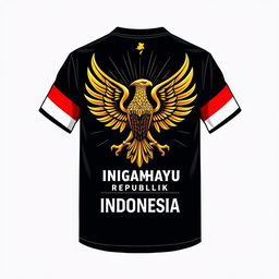 A world-class T-shirt design celebrating Indonesia's Independence Day, aimed at a global audience