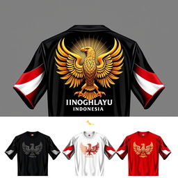 A world-class T-shirt design celebrating Indonesia's Independence Day, aimed at a global audience