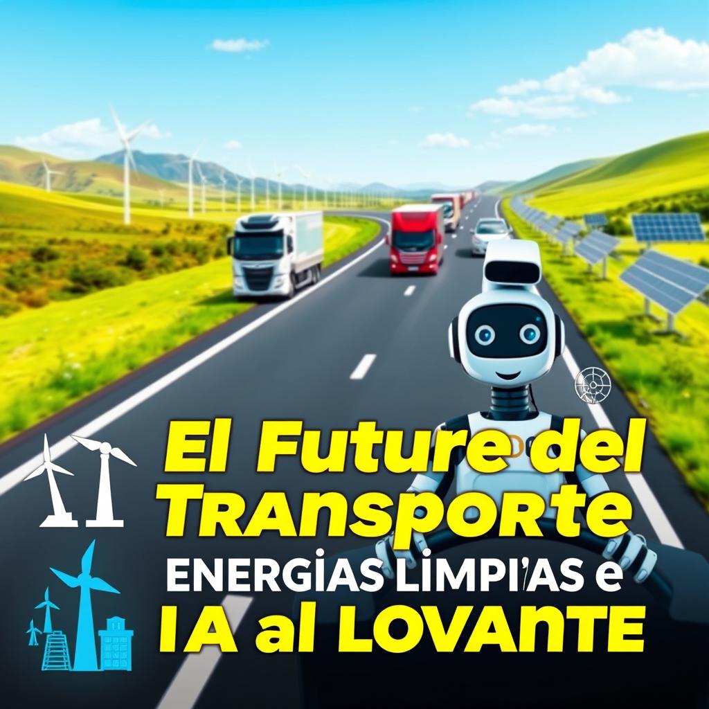 A vibrant and engaging YouTube video thumbnail showcasing the theme of future road transport