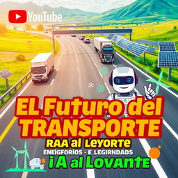 A vibrant and engaging YouTube video thumbnail showcasing the theme of future road transport