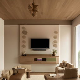 A 12x20 feet living room layout, with a chic TV unit on the 12 feet wall, and cozy couches placed along the 20 feet wall. The design illustrates a perfect utilization of space radiating comfort and modern elegance.