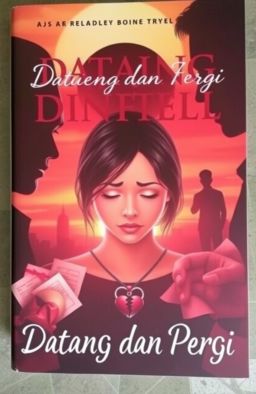 A novel cover titled "Datang dan Pergi", depicting the theme of infidelity