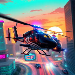 An intense helicopter chase scene in a stylized video game environment inspired by GTA San Andreas