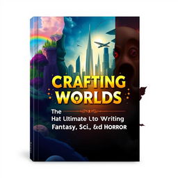 A book cover design for a guide on writing fantasy, science fiction, or horror books, formatted to 15x21cm