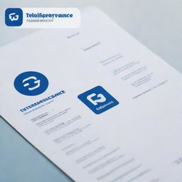 Generate a professional and clean Teleperformance-themed template featuring the company's blue and white color scheme, their logo at the top and a simple, uncluttered design.