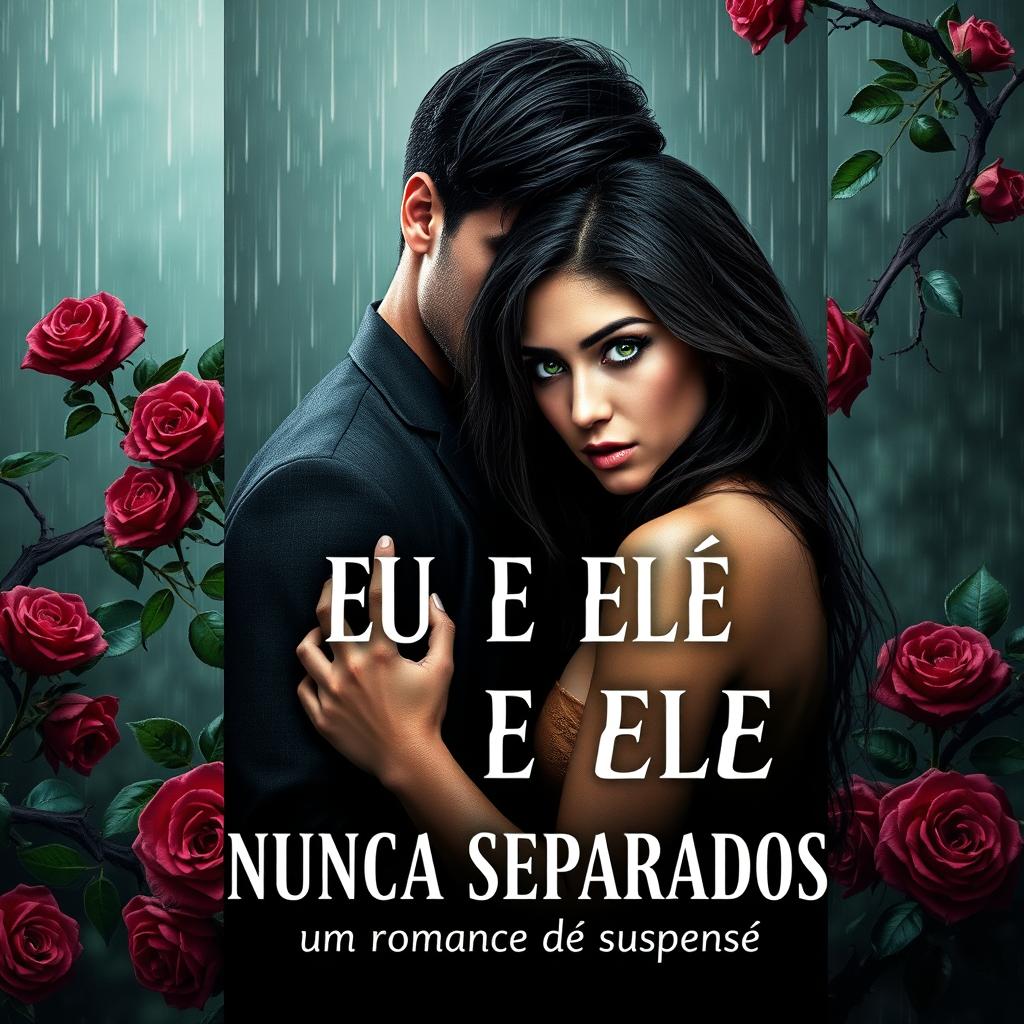 A captivating book cover for 'EU E ELE NUNCA SEPARADOS: um romance de suspense