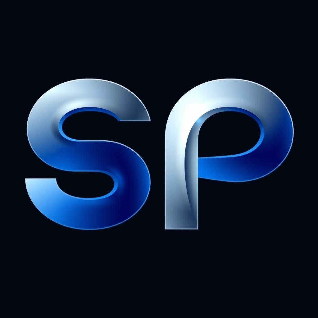 Create a sleek and modern logo featuring the letters 'SP'