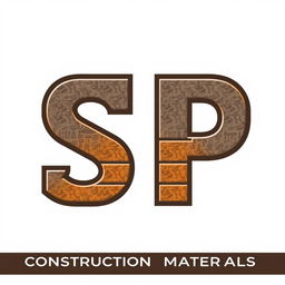 A logo design featuring the letters 'SP' creatively integrated to represent a construction materials store