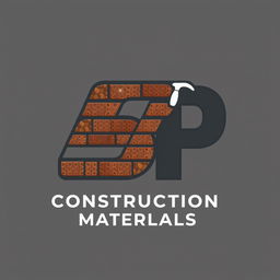 A logo design featuring the letters 'SP' creatively integrated to represent a construction materials store