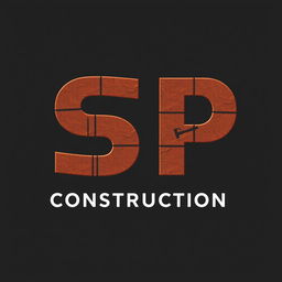 A logo design featuring the letters 'SP' creatively integrated to represent a construction materials store