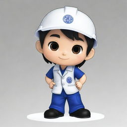 A chibi character engaged in a TESDA (Technical Education and Skills Development Authority) training course, exhibiting skillful actions, set against a transparent background.