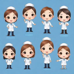 Chibi characters actively engaged in TESDA training courses such as Chicken NC II, Swine NC II, and Animal Healthcare and Management NC III, showcasing process-specific activities, set on a transparent background.