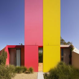 A unique themed house painted in two contrasting colors, beautifully enhanced with windows placed symmetrically